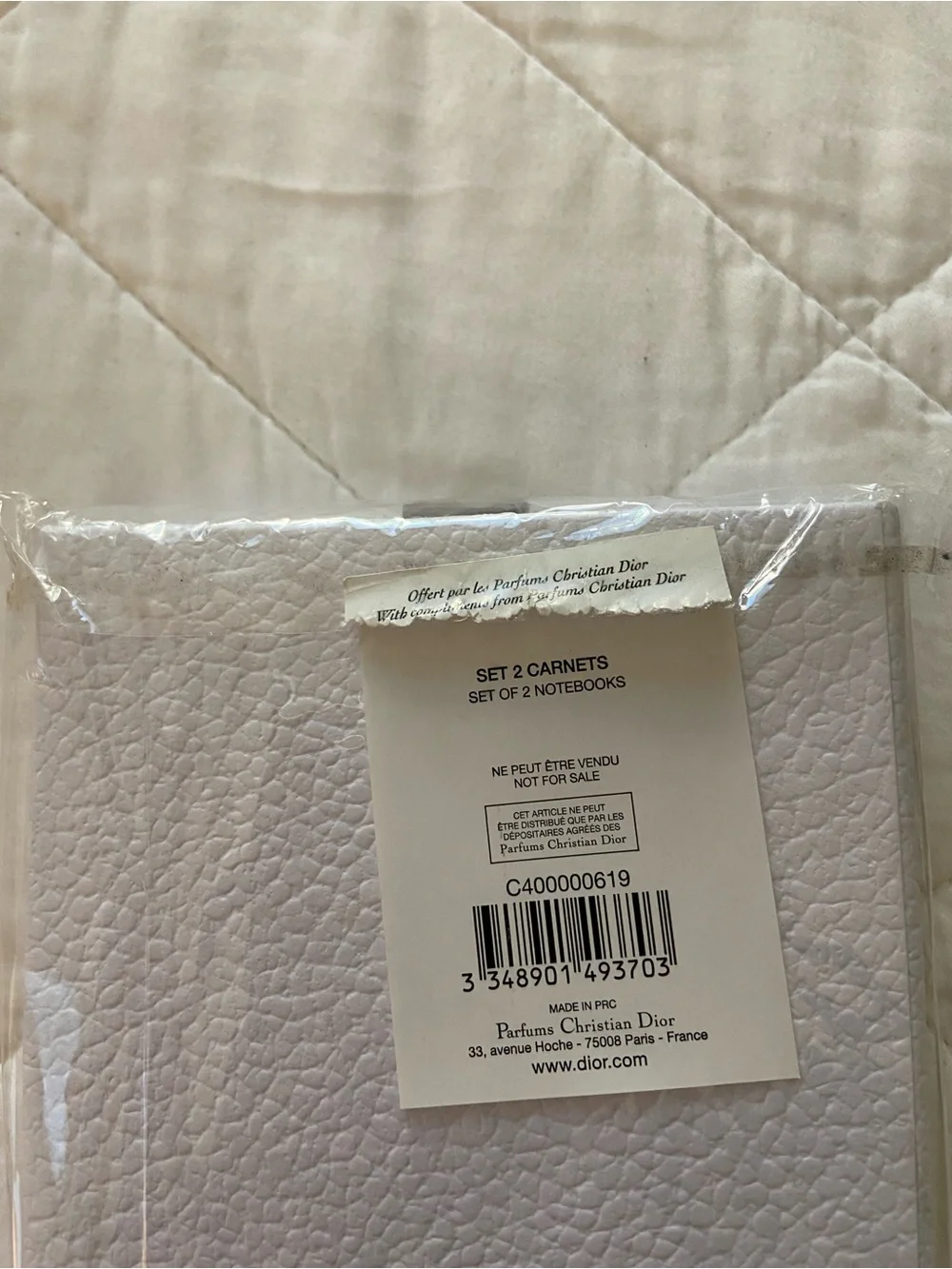 Dior Notebooks (2) in a white textured Dior box